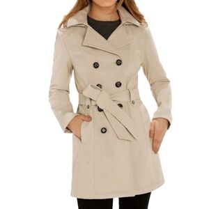 Espirit | Women's Tan/Brown Double Breasted Trench or Rain Jacket (Size XL)